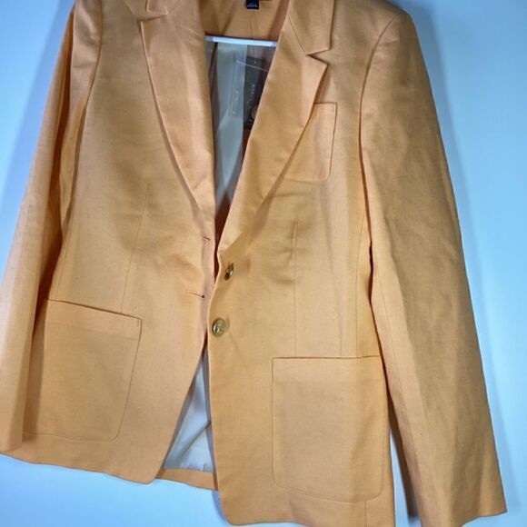 J Crew Helena in stretch linen blend Costal sunset bright orange Size 2 - Picture 9 of 16